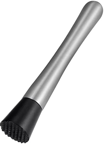 Voarge Cocktail-Stößel, mit gerillten Kunststoff Kopf, Edelstahl Bar Stick Mojito Stampfer Fruit Mixer Ideal Barkeeper Werkzeug