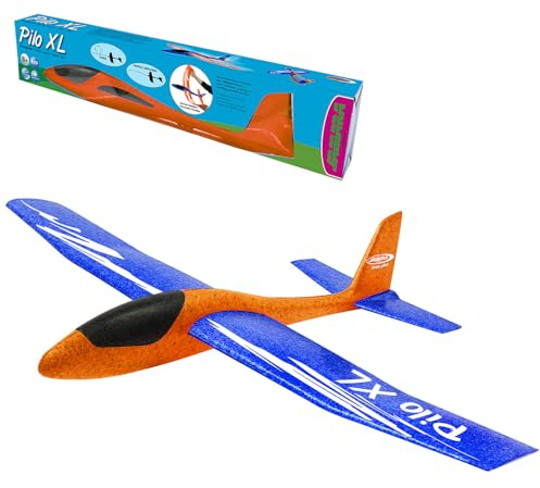 JAMARA 460485 Schaumwurfgleiter 2in1 - Pilo XL - Super leicht (160g), Fast unzerstörbar, Höhenleitwerks für Looping oder Gleitflug umstecken, 86cm Spannweite