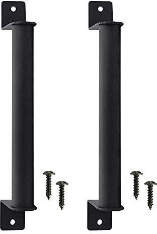 ANTHYTA 2 Stück Scheune Türgriff Türzuziehgriff Schiebetürgriff Karbonstahl Scheunentürgriff Schiebetür Handgriff Schiebetür Scheunentor Griff Türgriff für Scheunentüren Schiebetürschrank Schwarz