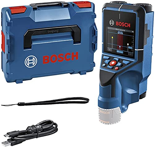 Bosch Professional 12V System Leitungssuchgerät D-tect 200 C | ohne Akku und Ladegerät, Ortung von (nicht)spannungsführenden Leitungen, Metall, Kunststoff, Holz, Hohlräumen, USB-C, L-BOXX