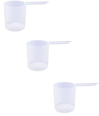 Plastic Measuring Scoop, (148 cc | 0.625 Cups | 5 Oz. | 148 mL) Long Handle Spoons for Powders and Granules, Coffee, Pet Food, Grains, Protein, Spices and Other Dry Goods (Pack of 3)