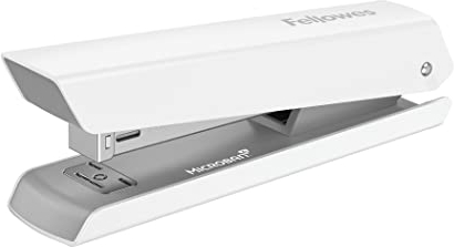Fellowes Tacker LX820 Klassischer Hefter mit Microban Technologie - 20 Blatt Kapazität - Vollstreifen Heftgerät für 24/6mm und 26/6mm Hefklammern - Weiß - 1 Stück