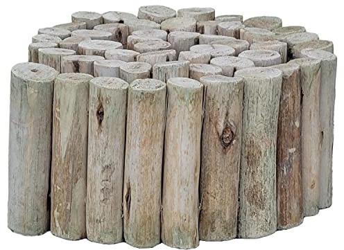FOREVER BAMBOO Natural Eucalyptus Wood Solid Log for Garden Edging Lawn Landscape Fence Borders 72 in L x 6 in H x 1.25 in D