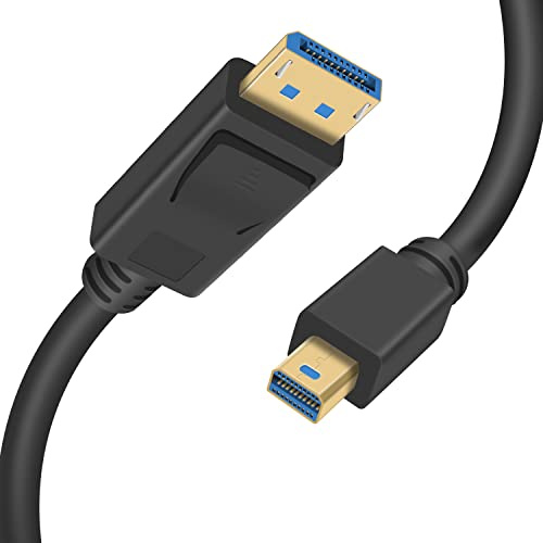 Duttek Mini DisplayPort auf DisplayPort 1.4a Kabel, 8K@60Hz Mini Displayport Stecker auf Displayport Stecker, bidirektionale Übertragung Displayport auf Mini Displayport Kabel (0,3 m)