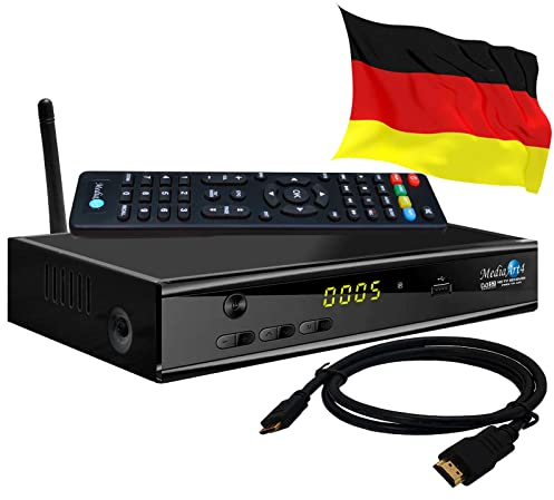 Sat Receiver MEDIAART-4 WLAN programmiert Deutsche Senderliste HD 2xUSB YouTube Full HDTV Scart Camping Receiver