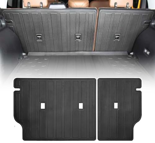 ZQULOYO Rear Seat Back Cover Backrest Protector for Ford Bronco Sport Accessories 2021 2022 2023 2024 2025 with Velcro All Weather Split Dog Liner Pet Mat Cargo Trunk Liner 2 PCS