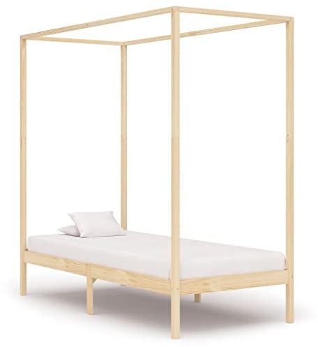 INLIFE Himmelbett-Gestell Massivholz Kiefer 100 x 200 cm
