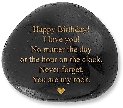 VELENTI Decorative Stones Birthday Present for Husband, Boyfriend - Engraved Husband Birthdays Present from Wife - Decorative Accessories Happy Birthday Presents for Men - Cool Mens Birthday Present