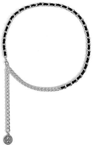 Bauchkette XL, Bauchschmuck Silber Panzerkette mit Anhänger Avatar 100,7cm Metalllegierung Taillenkette