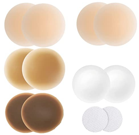 Silicone Cache Tétons Réutilisable, Auto-adhésif, Couvre Mamelon Adhésif Seins Invisible pour Robe de Soirée Robe de Mariée Maillot de Bain et Vêtements Dos-Nu