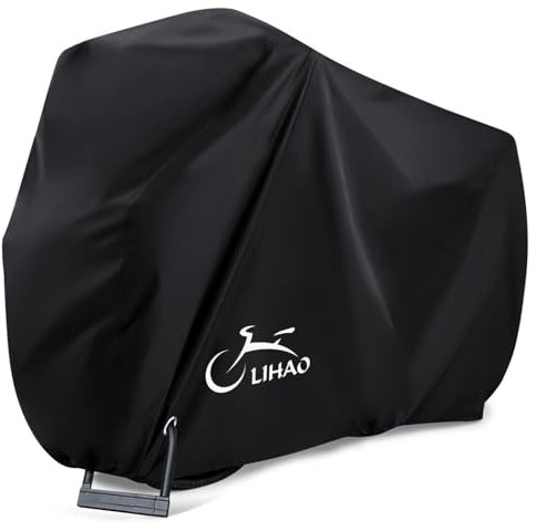 LIHAO Bike Cover, Bicycle Cover for Outside Storage Waterproof Bike Covers Outdoor Indoor 210T Heavy Duty Cycle Cover for Mountain Bikes, Road Bikes Lock-holes Storage Bag
