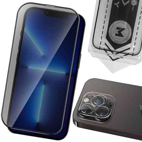 MONASAY for iPhone 13 Pro Privacy Glass Screen Protector [1 Pack][Camera Lens Protector][Easy Installation] Matte anti-peep tempered screen Film Case Friendly