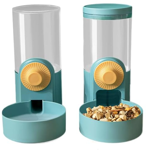 Kaninmat- och vattenskålar, kaninmatare för bur – automatisk vattendispenser för kaniner, kaninmatare med kapacitet, 1 000 ml vattenskål för en