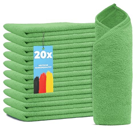 limpando 20 x mikrofiberdukar – 40 x 40 cm universalhanddukar/rengöringstyg för hushåll och kök, disktrasor, rengöringsdukar och rengöringsdukar