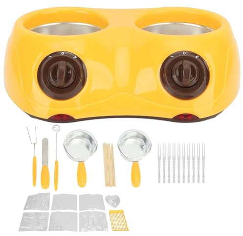 TsoLay Olla para derretir Chocolate, Mini Kit de Olla eléctrica para Fondue con crisol Doble, Control de Temperatura Independiente y 45 ℃/70 ℃ conmutado, para Chocolate con Leche