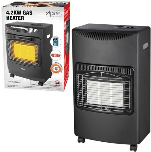 HomeVibe 4.2kW Portable Calor Gas Heater – Butane LPG Indoor Heating Cabinet with Regulator & Hose, Adjustable Heat Settings, Efficient Home & Garage Heater