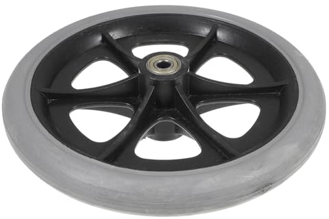 Operitacx Roue de 8 pouces - Roue de rechange universelle en caoutchouc solide - Roulement facile et stable - Pour fauteuil roulant et scooter - Accessoires