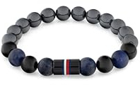 Tommy Hilfiger Jewelry Schmuckperlen Armband für Herren mit Sodalith-, Hämatit- und Schwarzem Onyx-Perlen oder mit Perlen aus Schwarzem Onyx, Tigerauge und Dunklem Holz