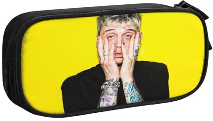 YINGD Machine Gun Kelly Pencil Case with Elastic Band Holder - Secure Pen Storage for Running, Hiking, Commuting (Polyester)