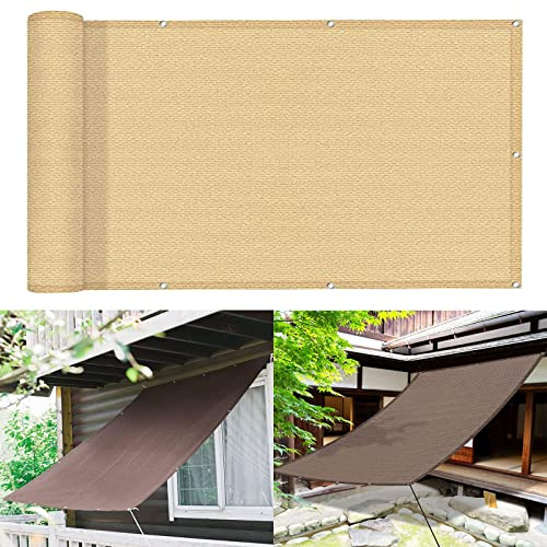 Tenda da sole resistente ai raggi UV, 2,8 x 3,6 m, 95% tasso di ombra, vela ombreggiante in rete, con corde di montaggio, per patio, giardino, cortile, prato, festa, sabbia, colore giallo
