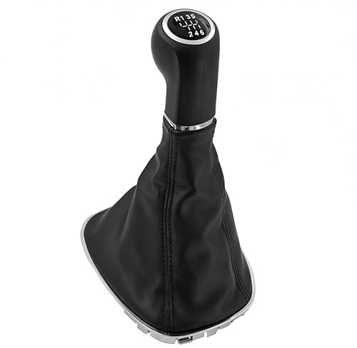 Fouedy Palanca de Cambios con Pomo de Cuero Resistente al Polvo Manual 5 6 Velocidades Compatible con Opel/Vauxhall Corsa D 2006 2007 2008 2009 2010 2011 2012 2013 2014 (Juego de 6 Velocidades)