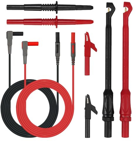 Anhoer Multimeter Test Lead Kit, CAT III 1000V / CAT IV 600V Rated, 4mm Banana Plug Probe Set with Alligator Clips, 8-Piece Electrical Testing Accessories for Digital Multimeters and Clamp Meters