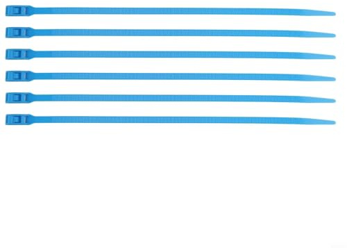 Bridas de nailon autobloqueantes, 100 unidades de 350 mm x 8 mm para una fijación fuerte y segura de cables y cables (azul, 100 unidades)