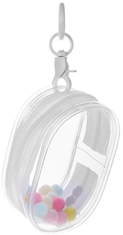 Milisten Transparent PVC Dockväska med Dragkedja och Nyckelring Mini Rund Design för Samlarfigurer och Dockförvaring och Bärbar Visningsväska för Dockentusiaster