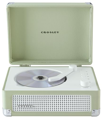 Crosley Cruiser Portable CD Player with Bluetooth, Built-In Stereo Speakers & FM Radio – Rechargeable CD Players for Home, Office & Travel with Headphone Jack, Aux Input - Vintage Suitcase Design