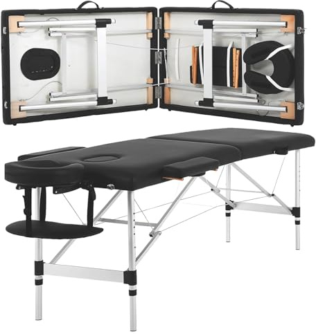 SEEVI Aluminum Massage Table Portable Massage Bed Height Adjustable Spa Bed Fold Facial Tattoo Salon Table with Face Hole