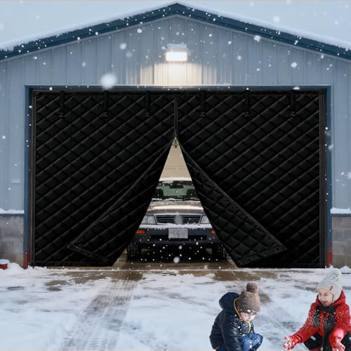 Rideaux De Porte De Garage Pour L'Hiver, Rideau De Porte Isolant Thermique, Kit D'Isolation Pour Moustiquaire De Portes De Garage, Noir 488x213 Cm Sans PerçAge(Gris,305x274 cm)