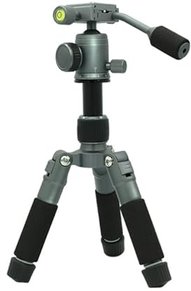 Trípode pequeño de 5 secciones, rotación de 360 grados, aluminio ligero para cámaras réflex digitales, videocámaras, soporte de conexión, trípode ligero para cámara