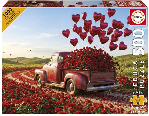 Educa - Pickup de San Valentín | Puzzle Infantil Plus de 500 Piezas | Incluye Pegamento Fix Puzzle | Medidas: 48 x 34 cm | A Partir de 11 años (20584)
