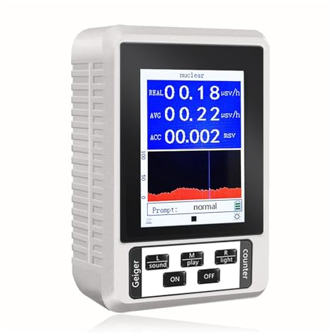 XR-1 Contatore Geiger Portatile Rilevatore Di Radiazioni Nucleari Dosimetro Personale Tester For Marmo A Raggi X Alta Precisione(White)