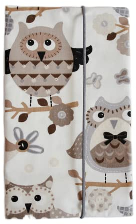Windeltasche WickeltascheEulen Sterne braun beige unisex Jungen Mädchen (Geburtsgeschenk Mamageschenk)