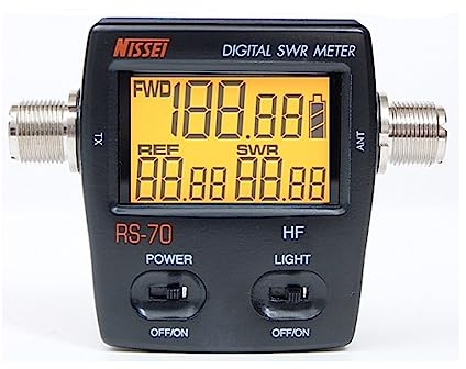 Youmei RS-70 Digitales SWR/Watt-Messgerät, HF 1,6–60 MHz, 200 W, für Funkgerät