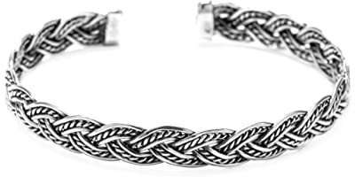 Windalf Zopf-Armschmuck LUCANA Ø 5.8 cm Silber-Schmuck Handarbeit 925 Sterlingsilber