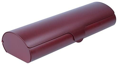 nasenfahrrad24.de Satiniertes Aluminium Brillenetui MAROSKI in Weinrot Mittel