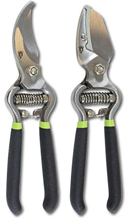 Spear & Jackson CUTTINGSET8K Kew Gardens Collection Vintage Bypass & Anvil Secateur Set, Black