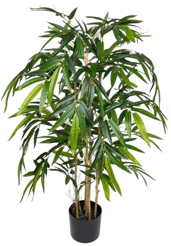 Thai-Bambus 210cm LA Kunstbaum, Dekobaum Kunstpflanzen künstlicher Baum Pflanzen Kunstbambus, Home Deko künstliche Pflanze, Deco Dekoration für Wohnzimmer Büro Badezimmer Schlafzimmer