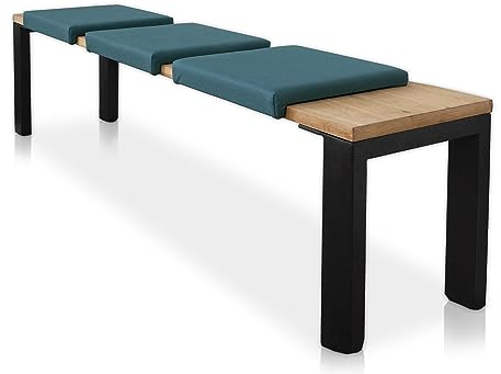 Lycce Bankauflage Klemmkissen 1 Leiste, Sitzkissen Lederimitat blau, Banktiefe ab 35 cm