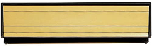 All-in-one Sleeved Letterbox Plate - 253 x 38 x 35-65mm Aperture- Gold Aluminium | Front Door Letterbox Plate Cover - Interior/Exterior Mailbox Tidy - Door Post Flap