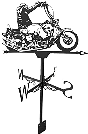 LOVIVER Wetterfahne Motorrad, Windrichtungsanzeiger Garten Süße Tierstatue Weathervane Wetterfahnen Windfahne für Draußen Bauernhof Home Outdoor Garten Hof Messwerkzeug Dach Dekor