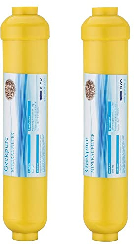 Geekpure 10 Zoll Inline-Mineralwasserfilter Upgrade für Umkehrosmose-System-1/4 Port Pack von 2
