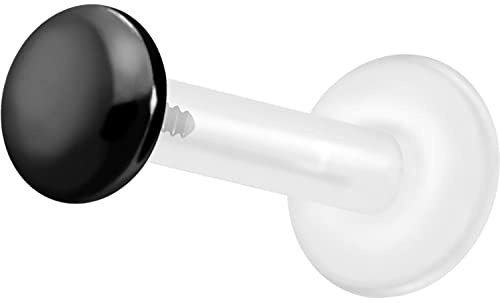 PIERCINGLINE PTFE Labret mit Innengewinde TITAN AUFSATZ SCHRAUBDISC FLACH Piercing Lippe Nase Ohr Helix Tragus Medusa Farb & Größenauswahl