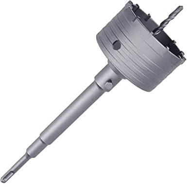 100mm / 4 inch Concrete Hole Saw with 300mm SDS Plus Shank Connecting Rod,Tungsten Carbide Teeth Cement Hole Saw for Cement Brick Concrete Stone Wall (100mm)