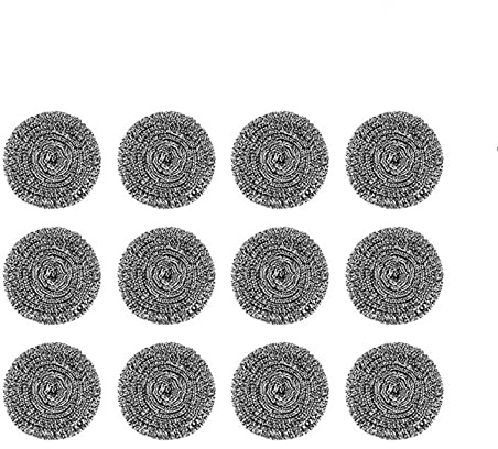 DKKO Stainless Steel Scourers Cleaning Ball Metal Scouring Pads for Kitchens Bathroom Steel Scrubber to Cleaning Dishes Pots Pans Ovens Grills - Pack of 12 Balls,1.05oz Each