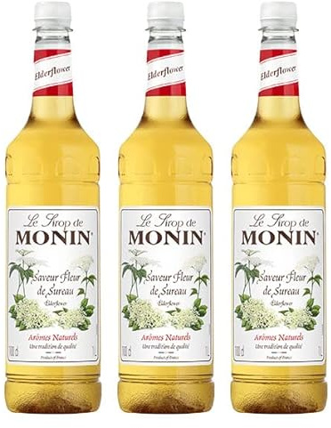Monin Sirup Holunderbl?te, 1,0L PET | 3er Pack (3 x 1,0L)