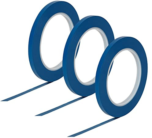 JINBING Vinyl Fine Line Fineline Automotive Pinstriping Masking Tape Painter Tape for Curves Blue (6mm 3Roll)