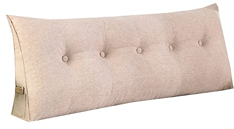 RAKTOV Schlichtes dreieckiges Lesekissen, großes Rückenlehnenkissen für Bett, Sofa, Tatami, Tagesbettkissen, Keil-Kopfteil-Kissen mit abnehmbarem Bezug, 120 x 50 x 20 cm, Khaki